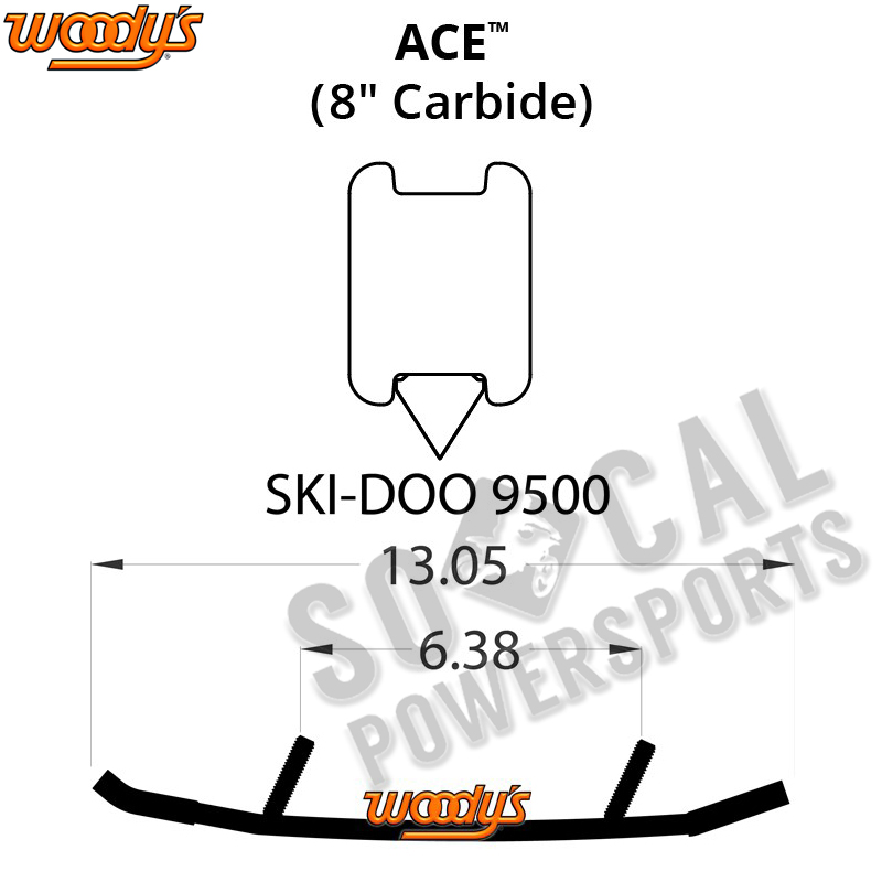 Woody/'s Ace 8.0/" Carbide Runners Ski Doo GSX LE 1200 4-TEC 2010-2014